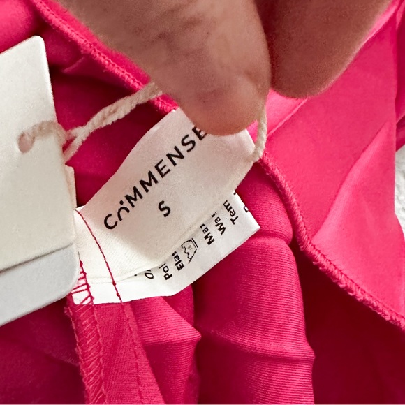 NWT- COMMENSE Bold In Pleat Satin Cutout Long Dress in Pink - Picture 12 of 16